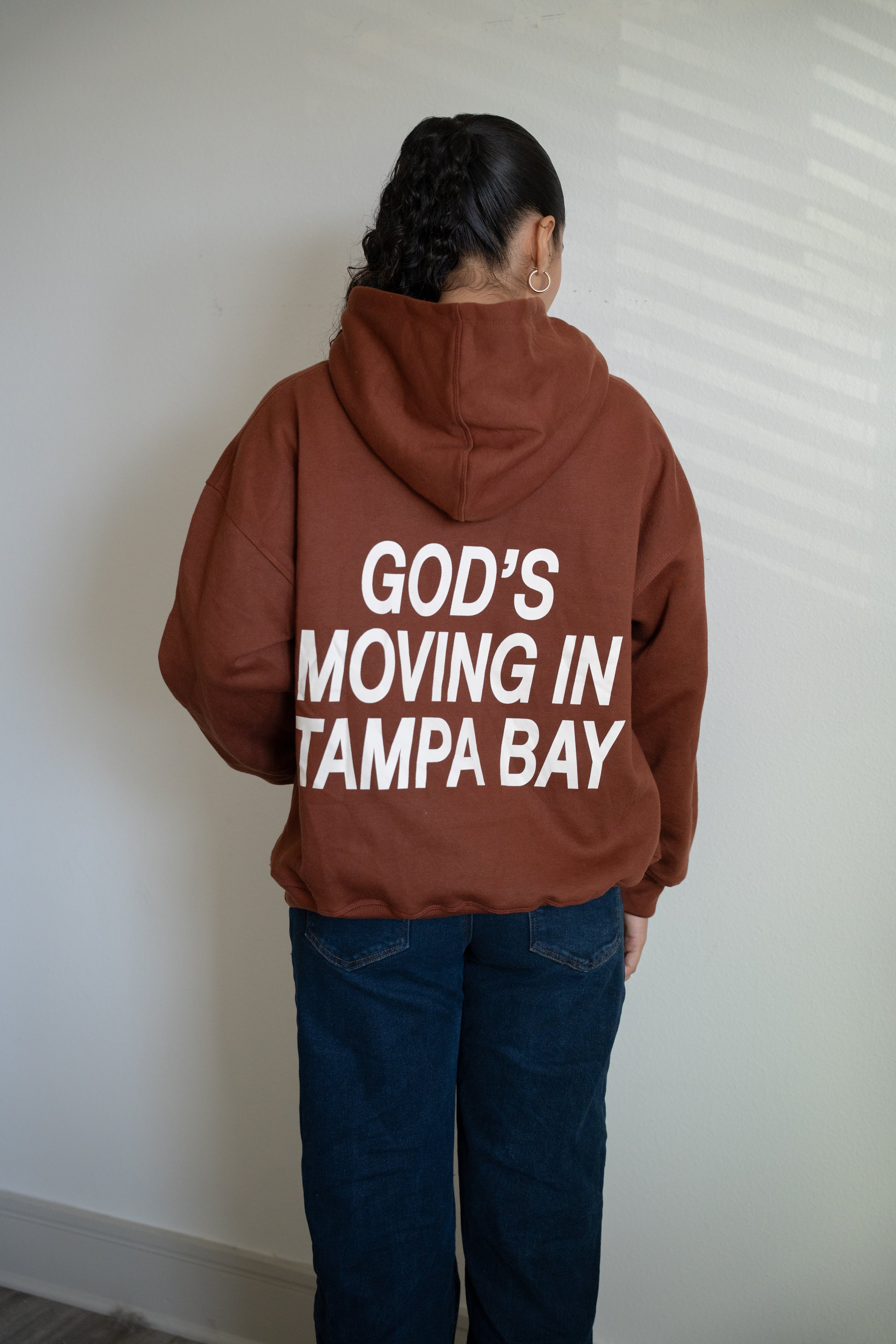 God’s Moving in Tampa Bay Hoodie — Chocolate