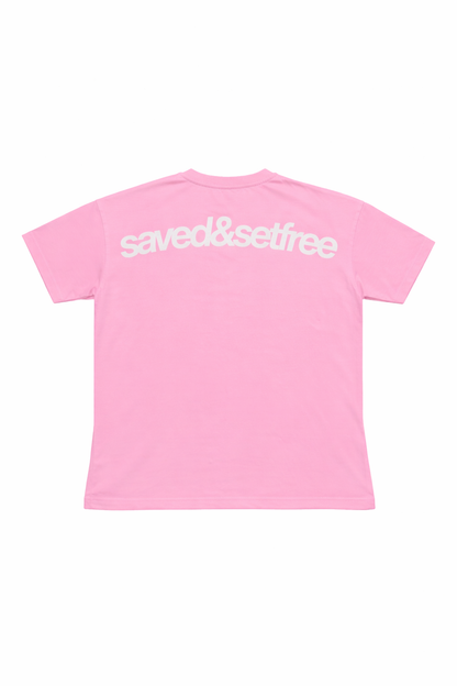 Saved and Set Free Tee - Pink